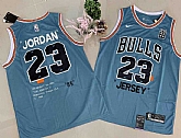 Bulls 23 Michael Jordan Blue Commemorative Edition Basketball Jersey,baseball caps,new era cap wholesale,wholesale hats